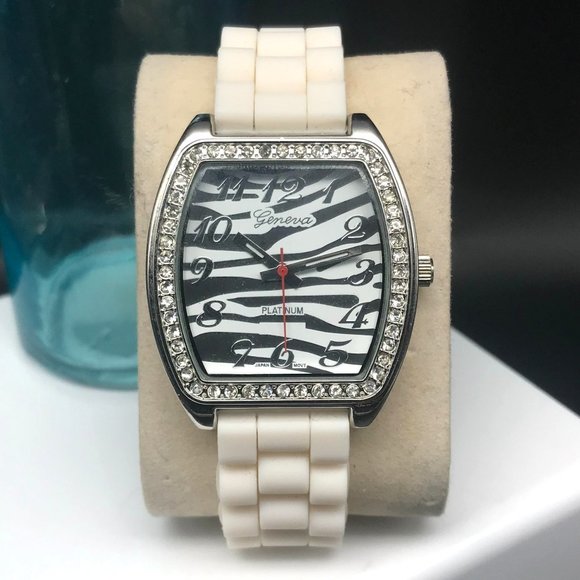 Geneva Platinum Women’s Silicone Quartz Watch with New Battery Model 6035 - Picture 1 of 8